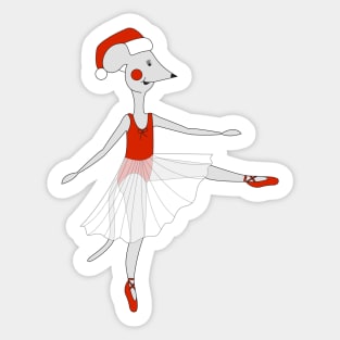 Christmas Ballerina Mouse Digital Art | Christmas Special | illusima Sticker